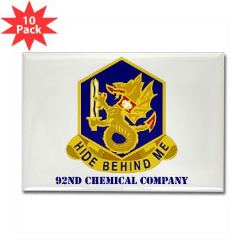 92CC - M01 - 01 - DUI - 92nd Chemical Company with Text - Rectangle Magnet (10 pack)