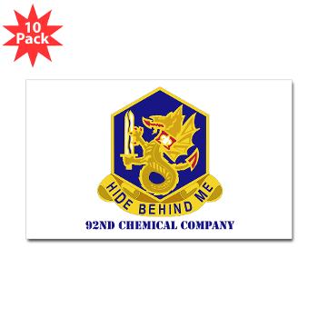 92CC - M01 - 01 - DUI - 92nd Chemical Company with Text - Sticker (Rectangle 10 pk)