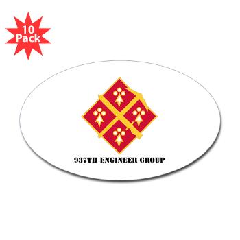 937EG - M01 - 01 - DUI - 937th Engineer Group with Text - Sticker (Oval 10 pk)