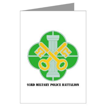 93MP - M01 - 02 - DUI - 93rd Military Police Battalion with Text - Greeting Cards (Pk of 10)