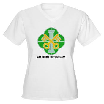 93MP - A01 - 04 - DUI - 93rd Military Police Battalion with Text - Women's V-Neck T-Shirt