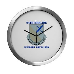 94BSB - M01 - 03 - DUI - 94th Bde - Support Battalion with Text Modern Wall Clock