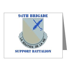 94BSB - M01 - 02 - DUI - 94th Bde - Support Battalion with Text Note Cards (Pk of 20)