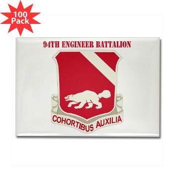 94EB - M01 - 01 - DUI - 94th Engineer Battalion with Text - Rectangle Magnet (100 pack)