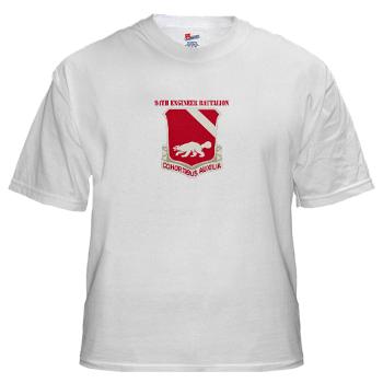 94EB - A01 - 04 - DUI - 94th Engineer Battalion with Text - White t-Shirt