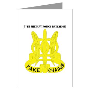 97MPB - M01 - 02 - DUI - 97th Military Police Bn with Text - Greeting Cards (Pk of 10)