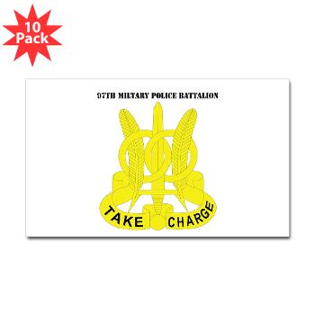 97MPB - M01 - 01 - DUI - 97th Military Police Bn with Text - Sticker (Rectangle 10 pk)