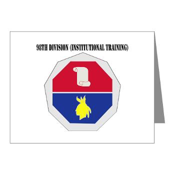 98ID - M01 - 02 - DUI - 98th Infantry Division Text - Note Cards (Pk of 20)
