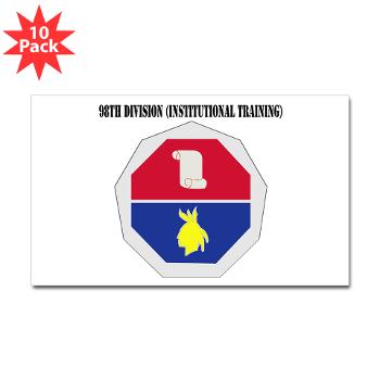 98ID - M01 - 01 - DUI - 98th Infantry Division Text - Sticker (Rectangle 10 pk) - Click Image to Close