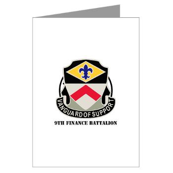 9FB - M01 - 02 - DUI - 9th Finance Battalion with Text - Greeting Cards (Pk of 10) - Click Image to Close