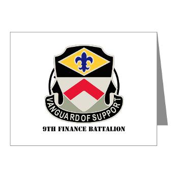 9FB - M01 - 02 - DUI - 9th Finance Battalion with Text - Note Cards (Pk of 20)