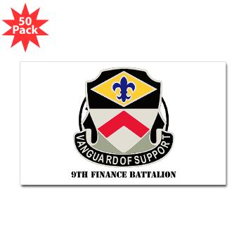9FB - M01 - 01 - DUI - 9th Finance Battalion with Text - Sticker (Rectangle 50 pk)