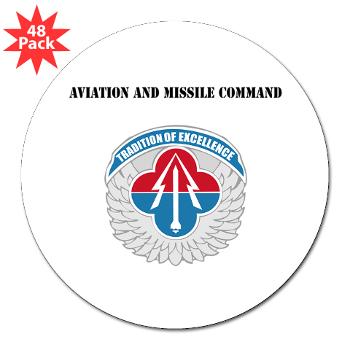 AAMC - M01 - 01 - Aviation and Missile Command with Text - 3"Lapel Sticker (48 pk)