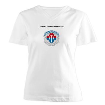 AAMC - A01 - 04 - Aviation and Missile Command with Text - Women's V-Neck T-Shirt