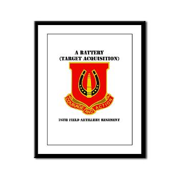 AB26FAR - M01 - 02 - DUI - A Battery (Tgt Acq) - 26th FA Regt with Text - Framed Panel Print