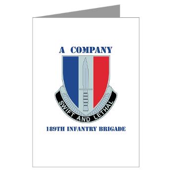 AC189IB - M01 - 02 - A Company - 189th Infantry Bde with Text - Greeting Cards (Pk of 10)