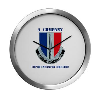 AC189IB - M01 - 03 - A Company - 189th Infantry Bde with Text - Modern Wall Clock
