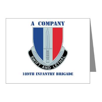 AC189IB - M01 - 02 - A Company - 189th Infantry Bde with Text - Note Cards (Pk of 20)