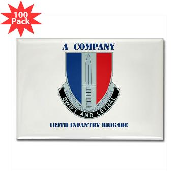 AC189IB - M01 - 01 - A Company - 189th Infantry Bde with Text - Rectangle Magnet (100 pack)