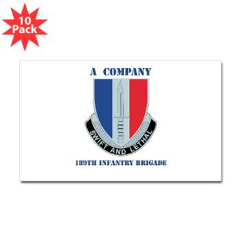 AC189IB - M01 - 01 - A Company - 189th Infantry Bde with Text - Sticker (Rectangle 10 pk)