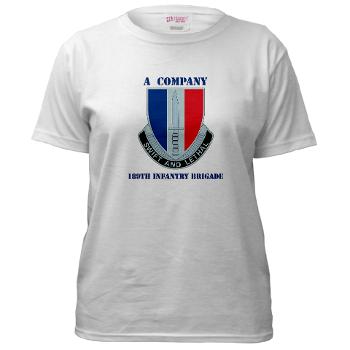 AC189IB - A01 - 04 - A Company - 189th Infantry Bde with Text - Women's T-Shirt - Click Image to Close