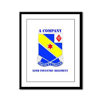 AC52IR - M01 - 02 - DUI - A Company - 52nd Infantry Regiment with Text Framed Panel Print - Click Image to Close