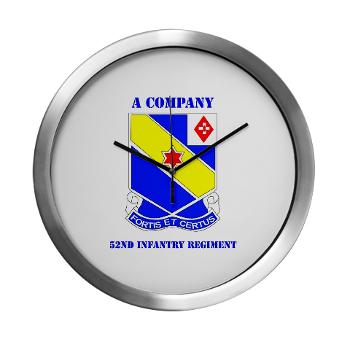 AC52IR - M01 - 03 - DUI - A Company - 52nd Infantry Regiment with Text Modern Wall Clock