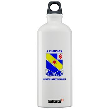 AC52IR - M01 - 03 - DUI - A Company - 52nd Infantry Regiment with Text Sigg Water Bottle 1.0L