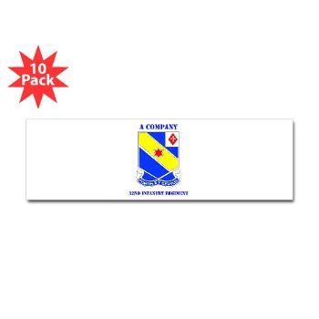 AC52IR - M01 - 01 - DUI - A Company - 52nd Infantry Regiment with Text Sticker (Bumper 10 pk) - Click Image to Close