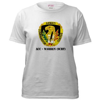 ACCWSCRT - A01 - 04 - DUI - ACC - Warren (SCRT) with Text - Women's T-Shirt