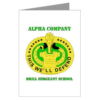 ACDSS - M01 - 02 - DUI - Alpha Co - Drill Sgt School with Text Greeting Cards (Pk of 10)