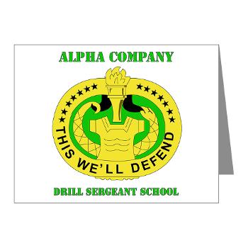 ACDSS - M01 - 02 - DUI - Alpha Co - Drill Sgt School with Text Note Cards (Pk of 20)
