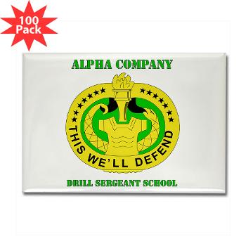 ACDSS - M01 - 01 - DUI - Alpha Co - Drill Sgt School with Text Rectangle Magnet (100 pack)