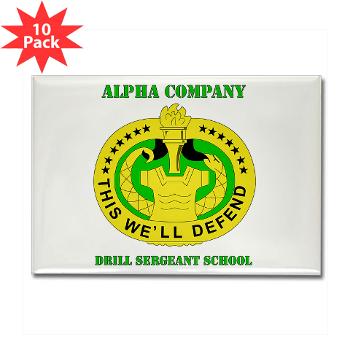 ACDSS - M01 - 01 - DUI - Alpha Co - Drill Sgt School with Text Rectangle Magnet (10 pack) - Click Image to Close