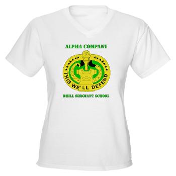 ACDSS - A01 - 04 - DUI - Alpha Co - Drill Sgt School with Text Women's V-Neck T-Shirt