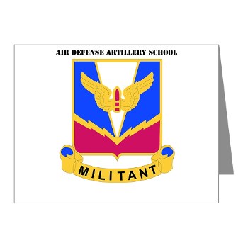 ADASchool - M01 - 02 - DUI - Air Defense Artillery Center/School with Text Note Cards (Pk of 20)