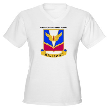 ADASchool - A01 - 04 - DUI - Air Defense Artillery Center/School with Text Women's V-Neck T-Shirt