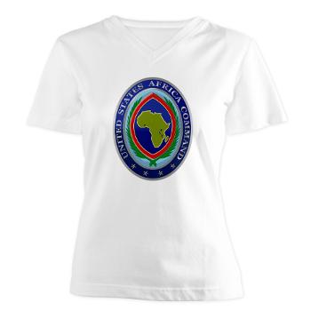 AFRICOM - A01 - 04 - United States Africa Command - Women's V-Neck T-Shirt - Click Image to Close