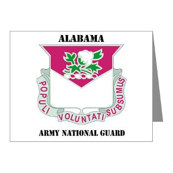 ALABAMAARNG - M01 - 02 - DUI - Alabama Army National Guard with text - Note Cards (Pk of 20)