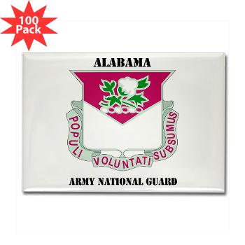 ALABAMAARNG - M01 - 01 - DUI - Alabama Army National Guard with text - Rectangle Magnet (100 pack)