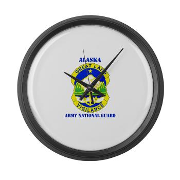 ALASKAARNG - M01 - 03 - DUI - Alaska National Guard with text Large Wall Clock