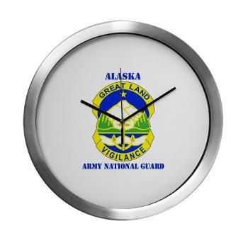 ALASKAARNG - M01 - 03 - DUI - Alaska National Guard with text Modern Wall Clock