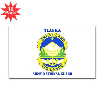 ALASKAARNG - M01 - 01 - DUI - Alaska National Guard with text Sticker (Rectangle 10 pk)