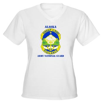 ALASKAARNG - A01 - 04 - DUI - Alaska National Guard with text Women's V-Neck T-Shirt - Click Image to Close