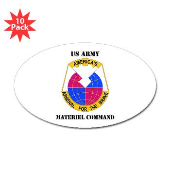 AMC - M01 - 01 - DUI - Army Materiel Command with Text - Sticker (Oval 10 pk) - Click Image to Close