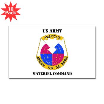 AMC - M01 - 01 - DUI - Army Materiel Command with Text - Sticker (Rectangle 10 pk)