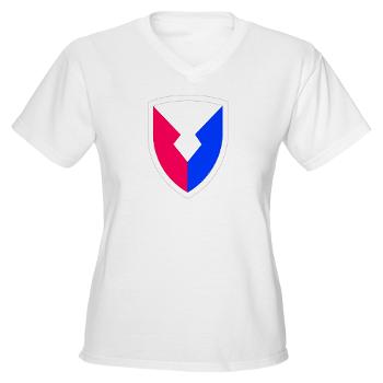 AMC - A01 - 04 - SSI - Army Materiel Command - Women's V-Neck T-Shirt