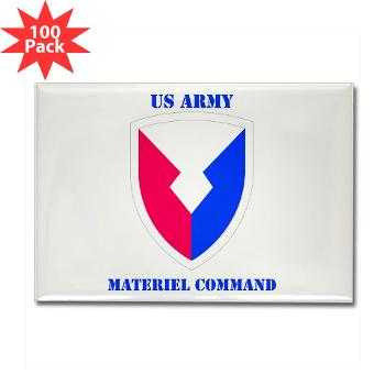 AMC - M01 - 01 - SSI - Army Materiel Command with Text - Rectangle Magnet (100 pack) - Click Image to Close