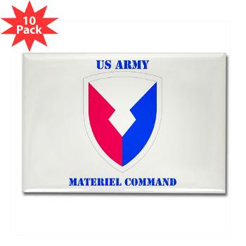 AMC - M01 - 01 - SSI - Army Materiel Command with Text - Rectangle Magnet (10 pack)