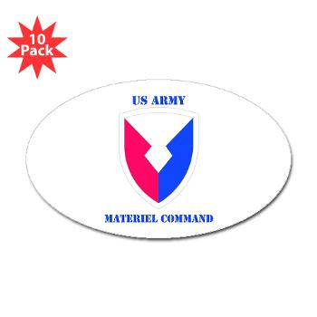 AMC - M01 - 01 - SSI - Army Materiel Command with Text - Sticker (Oval 10 pk)